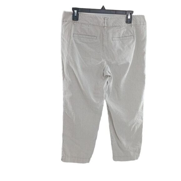 Ann Taylor Loft Pants Original Crop Gray Striped Womens Size 6 - Picture 3 of 7